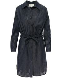 Silvia Serban - Neutrals Perforated Jeans Jacket & Vest With Negligee - Lyst