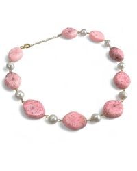 By Virgo - Lunara Coral & Pearl Beaded Necklace - Lyst