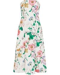 Sour Figs - Botanical Wildflower Strapless Midi Dress - Lyst