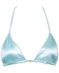 Decolet the label - Cara Triangle Satin Bikini Top - Lyst