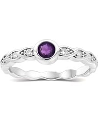 Kylie Harper - Genuine Amethyst & Diamond Band Ring - Lyst