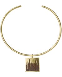 Zeworks - Sahara Blues – Erg Handcrafted Brass Choker With Bloodstone Inlay - Lyst