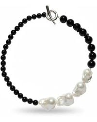 Angel Barocco - Baroque Pearl Onyx Choker Necklace - Lyst