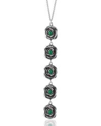 Unaloe - Five Emerald Rose Drop Necklace - Lyst