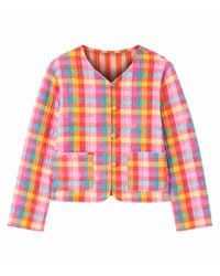 Yumi' - Multicolour Checked Reversible Cotton Quilted Jacket - Lyst
