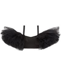 LIA ARAM - Symmetrical Tulle-Trimed Bustier - Lyst