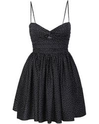 NUAJE NUAJE - Reverie Twist Front Ruched Cotton Mini Dress - Lyst