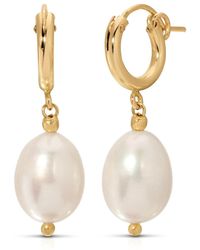 Heather Hawkins Jewelry - Girl With A Pearl Huggie Hoop Earrings - Lyst