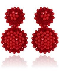 PINAR OZEVLAT - Sunflower Drop Earrings Cherry - Lyst