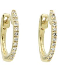 KAMARIA - Thin Diamond Huggie Earrings - Lyst