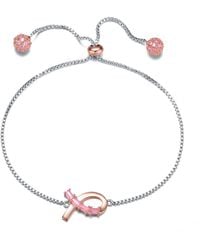 Genevive Jewelry - Rachel Glauber Chic Teens-Young Adults Two Tone Infinity Love Adjustable Bracelet - Lyst