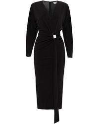 Nissa - Crystal-Detail Jersey Midi Dress - Lyst