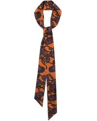 Lost Pattern - Lost Cherries Silk Skinny Scarf - Lyst