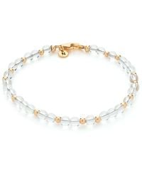 Nellou Jewellery - Neutrals Jewel Bead April Birthstone Bracelet Plated Sterling - Lyst