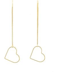 Oana Savu - Heart Dangle Chain Earrings - Lyst