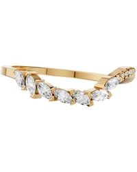 Aya Fine Jewelry - Marquise Lab Grown Diamond Curved Wedding Band - Lyst