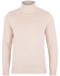 Paul James Knitwear - S Midweight Pure Cotton Fitted Submariner Roll Neck Harrison Jumper - Lyst