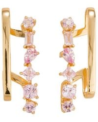 Juvetti - Pink Sapphire Serene Earrings In Yellow Gold - Lyst