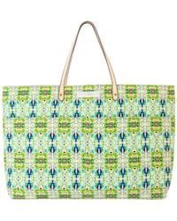 Evelyn & Kate - Blackberry Classic Canvas Tote With Leather Straps - Lyst