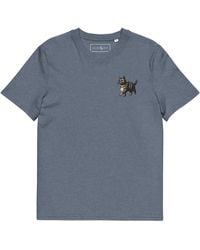 Anchor and Crew - Heather Cool Cat Actual Life Organic Cotton Embroidered T-Shirt - Lyst