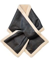 Circular Path - Neutrals Faux Shearling Vegan Scarf - Lyst