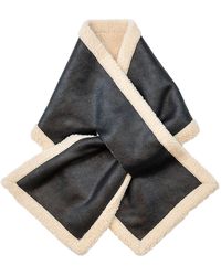 Circular Path - Neutrals Faux Shearling Vegan Scarf - Lyst