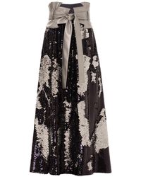 Julia Allert - A-line Midi Skirt With Double-sided Sequins - Lyst