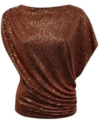Me & Thee - Neutrals Lend An Ear Copper Sequin Top - Lyst