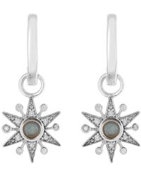 Zohreh - Limited Edition Diamond & Labradorite Star Hoop Earrings 9K - Lyst
