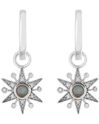 Zohreh - Limited Edition Diamond & Labradorite Star Hoop Earrings 9K - Lyst