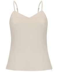 Exquise - Neutrals Chic V-Neckline Sleeveless Blouse - Lyst