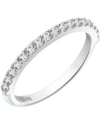 Diamonbliss - Embellished With Swarovski Half Carat Round Cut Half Eternity Ring - Lyst