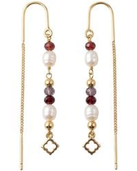 With Love Darling - Community Pearl Chain Earring Amethyst - Lyst