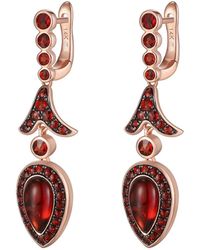 Artisan - Rose 14K Rose Garnet & Dangle Drop Earrings - Lyst