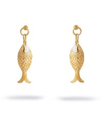Ebru Jewelry - Golden Fortune Fish Dangle Earrings - Lyst