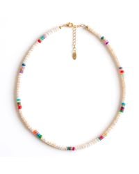 Kris Nations - Button Freshwater Pearls & African Opal Beaded Necklace - Lyst