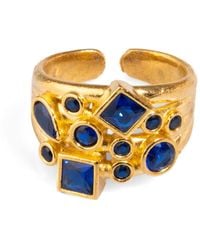 Ebru Jewelry - Vera Sapphire Stone & Adjustable Cocktail Ring - Lyst