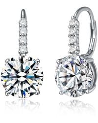 Genevive Jewelry - Rachel Glauber Plated Cubic Zirconia Hinge Back Earrings - Lyst