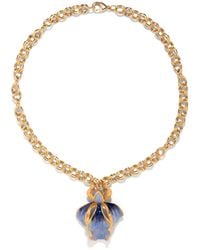 The Pink Reef - Single Sculpted Iris Necklace - Lyst