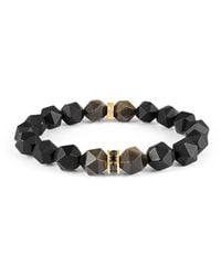 AWNL - Golden Obsidian & Onyx Mars Bracelet - Lyst