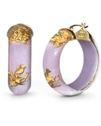Gold & Honey - 24k Gold Leaf Huggies In Lavender - Lyst