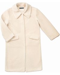 Circular Path - Neutrals Fuzzy Long Coat - Lyst