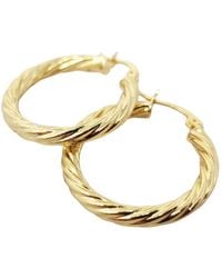 Harfi - Vermeil Circle Rope Textured Earrings - Lyst