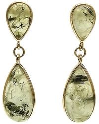 Farra - Teardrop Prehnite Drop Earrings - Lyst