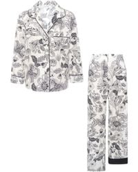 Kato - Broad Beach Noire Floral Cotton Pajamas - Lyst