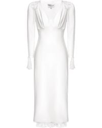 POST MERIDIEM - Fitted Midi Dress With Lace - Lyst