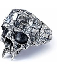 German Kabirski - Diablerie Gothic Skull Ring With Textured Design - Lyst