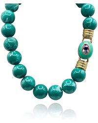 Michael Nash Jewelry - Caroline Malachite Resin Necklace With Faceted Stone Clasp - Lyst