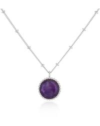 Auree - Barcelona Silver February Birthstone Necklace Amethyst - Lyst