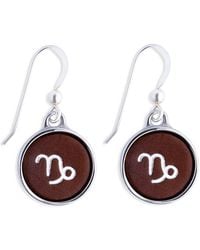 N'damus London - Zodiac Capricorn Leather Earrings - Lyst